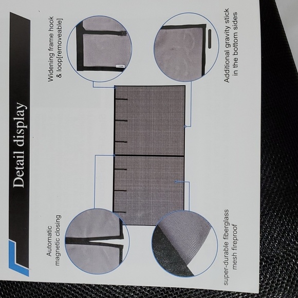 Fueti Magnetic Garage Screen Door ~ 2 Car ~ Black - Picture 13 of 13
